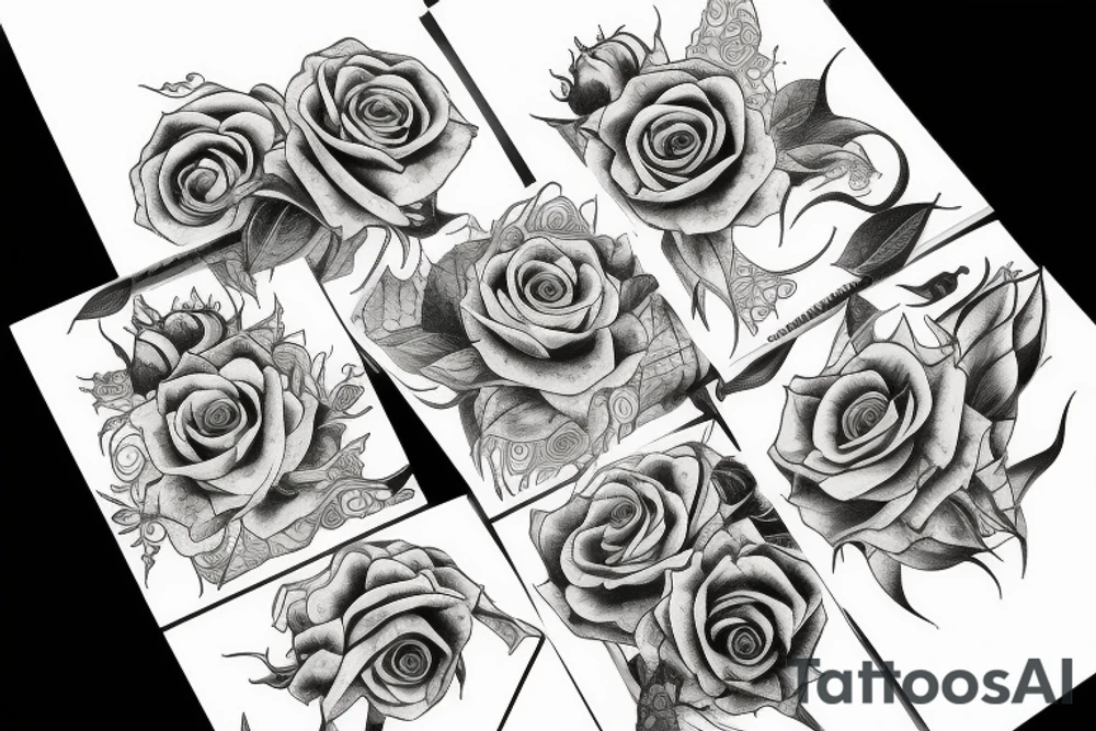 Roses many thorns wrapped around a god tattoo idea