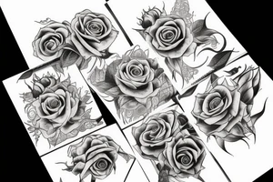 Roses many thorns wrapped around a god tattoo idea