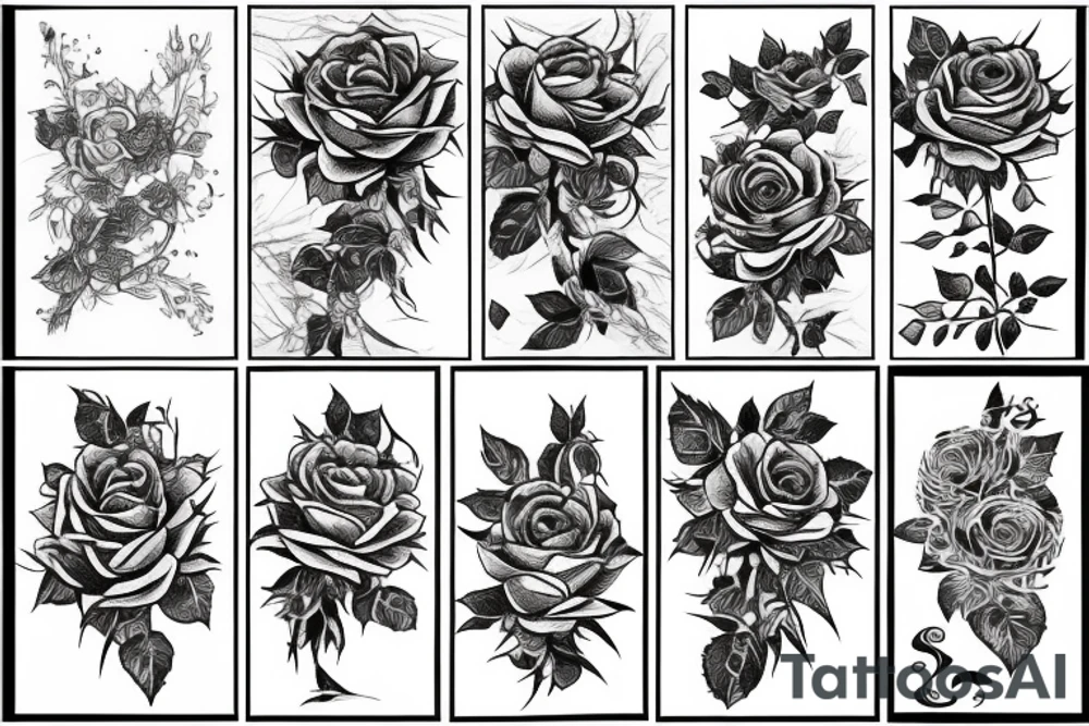 Roses many thorns wrapped around a god tattoo idea
