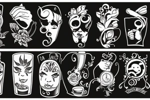 Crying and drinking tea tattoo idea