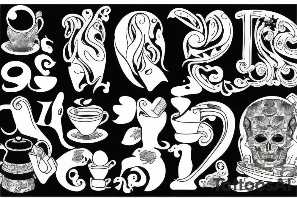 Crying and drinking tea tattoo idea