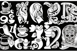 Crying and drinking tea tattoo idea