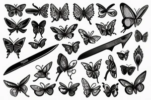a butterfly knife in his pocket tattoo idea
