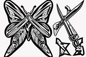 a butterfly knife in his pocket tattoo idea