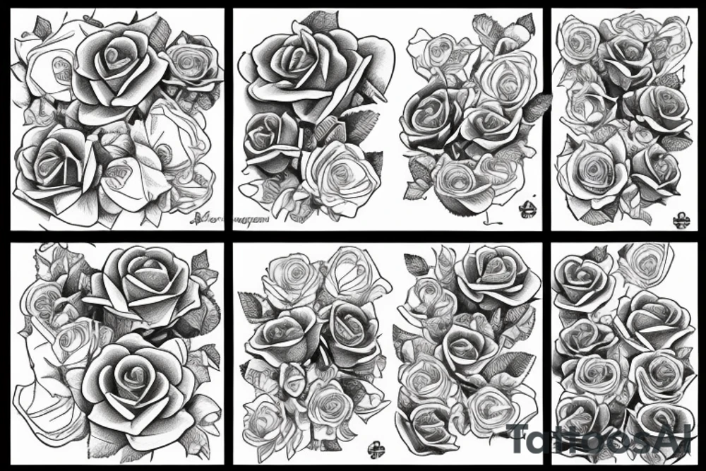 Money dropping from sandwatch with roses tattoo idea