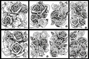 Money dropping from sandwatch with roses tattoo idea