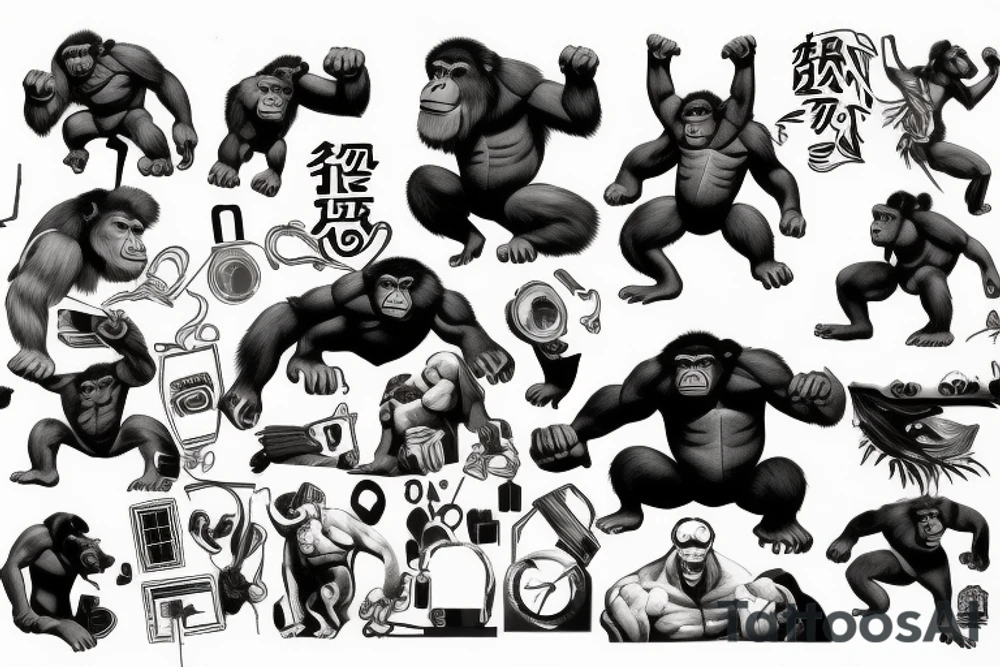 Something related to a monkey, gorilla or hulk, plus hacking or computers tattoo idea
