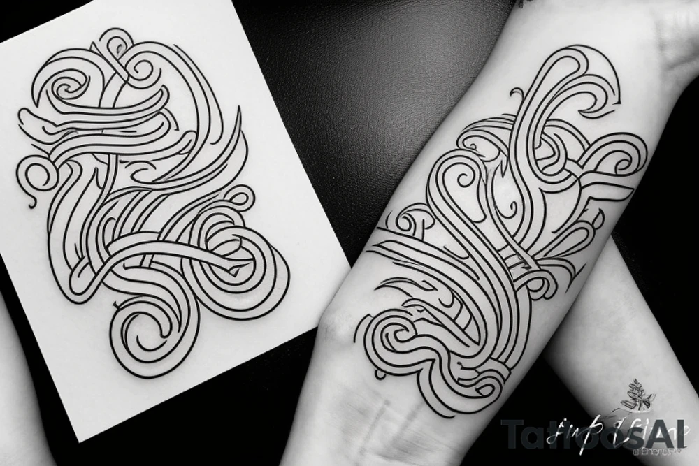 fineline monogram tattoo idea