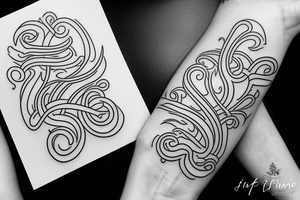 fineline monogram tattoo idea