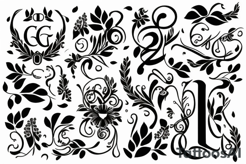fineline monogram GC tattoo idea