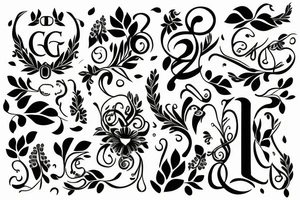 fineline monogram GC tattoo idea