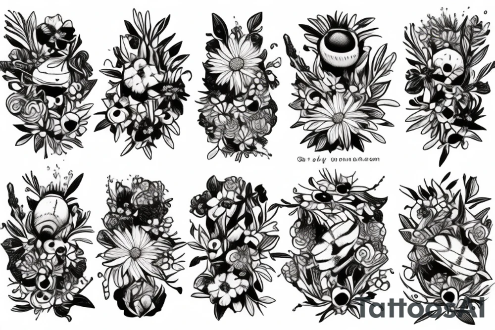 honey bee on a flower tattoo idea