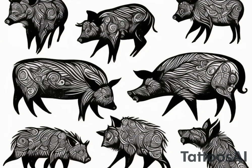 wild boar tattoo idea