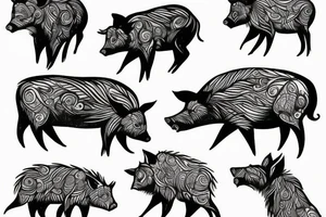 wild boar tattoo idea