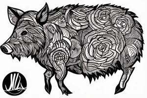 wild boar tattoo idea