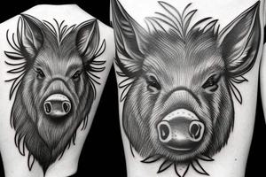 wild boar tattoo idea