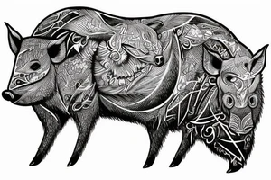 wild boar tattoo idea