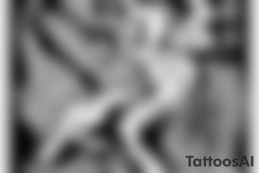 Black figure Greek pottery art style with icarus flying to close to the sun tattoo idea