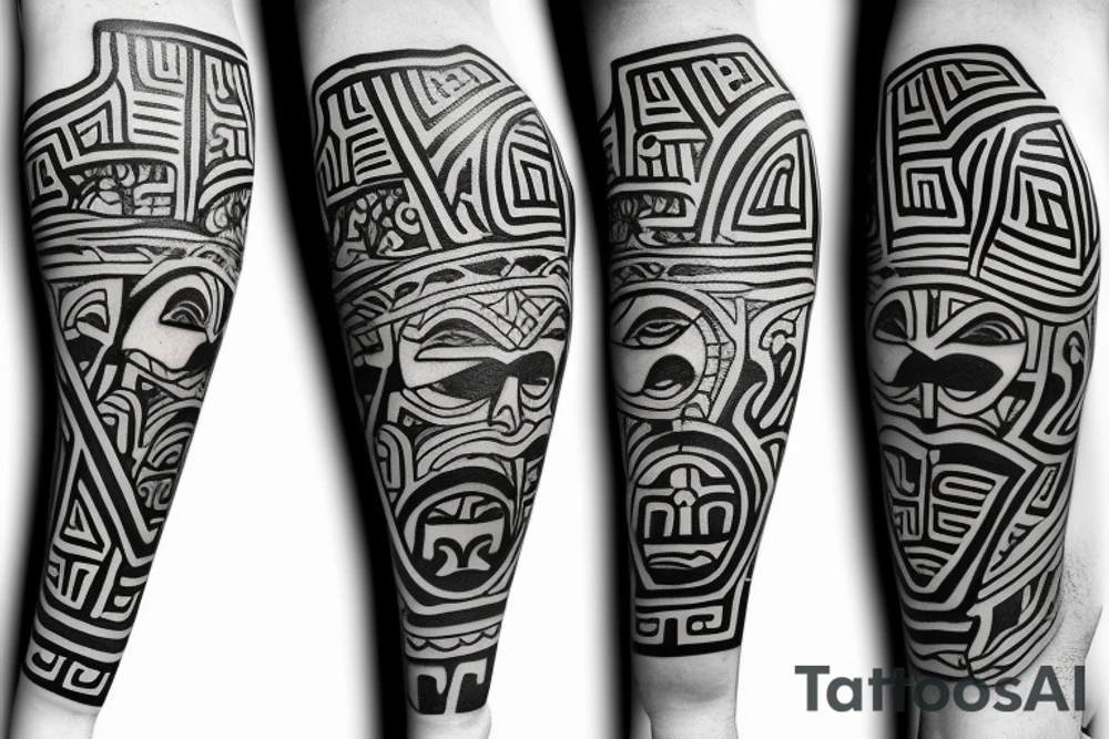 Spartan soldier Ancient Greek pottery art tattoo idea
