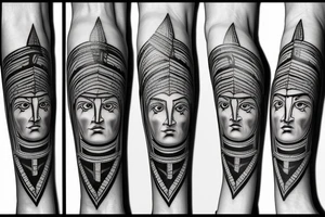 Spartan soldier Ancient Greek pottery art tattoo idea