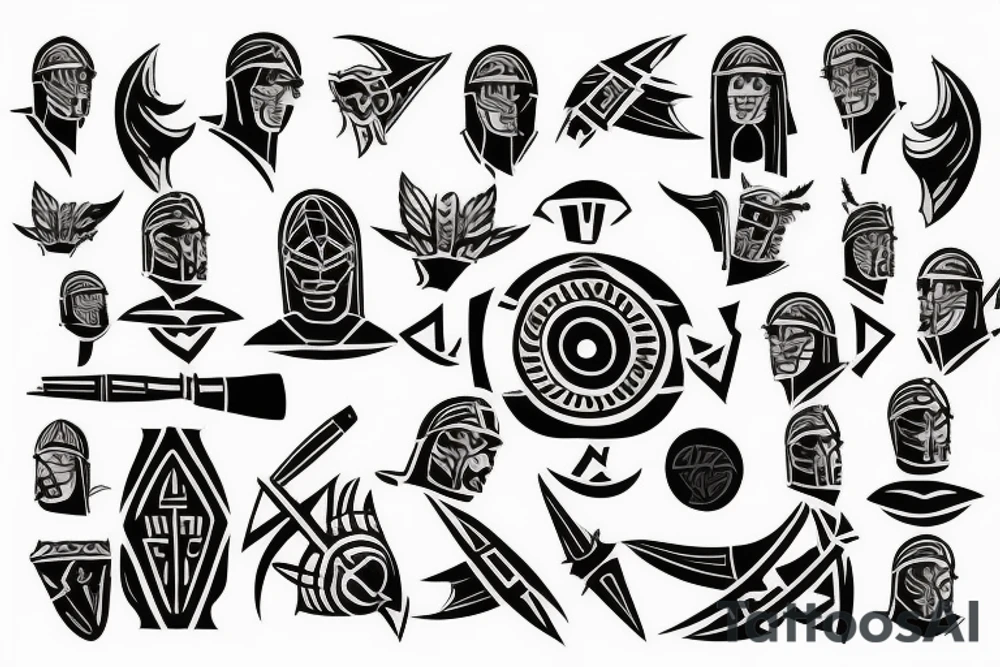 Spartan soldier Ancient Greek pottery art tattoo idea