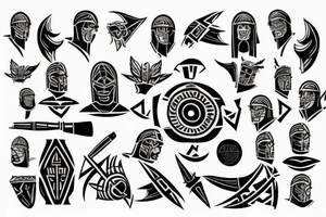 Spartan soldier Ancient Greek pottery art tattoo idea