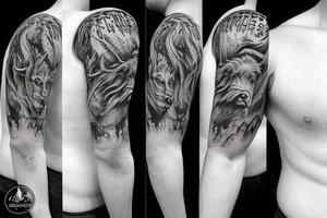 wild boar company in the wood tattoo idea