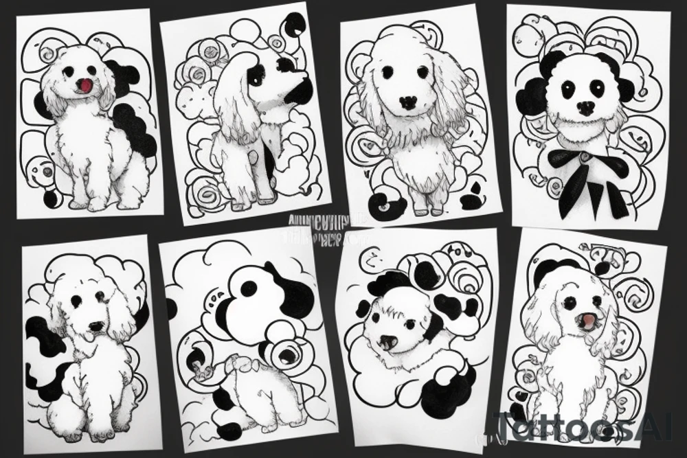 white poodle tattoo idea