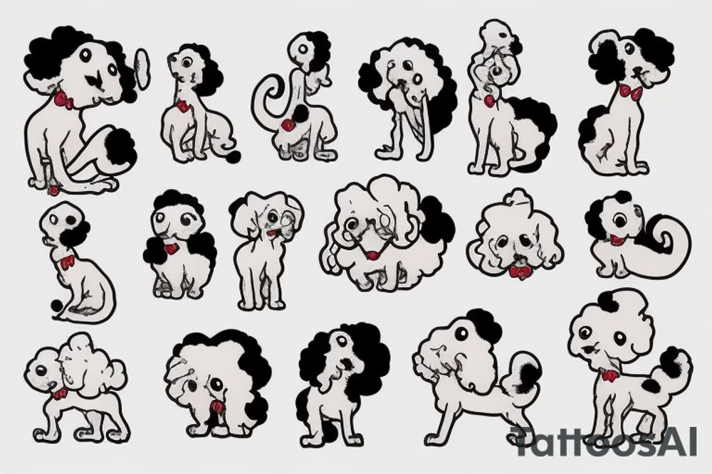 white poodle tattoo idea