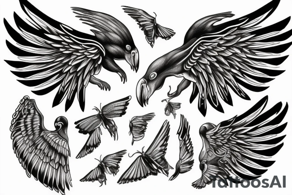 Dreams are the wings for life’s flight tattoo idea
