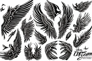 Dreams are the wings for life’s flight tattoo idea