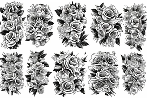 A bouquet of roses with crocodiles tattoo idea