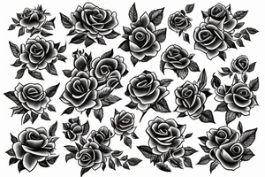 A bouquet of roses with crocodiles tattoo idea