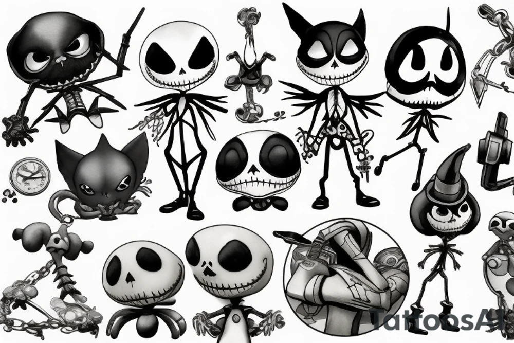 Key chain, ratchet and clank, Jack skellington, Kingdom hearts tattoo idea