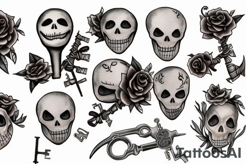 skellington key tattoo idea