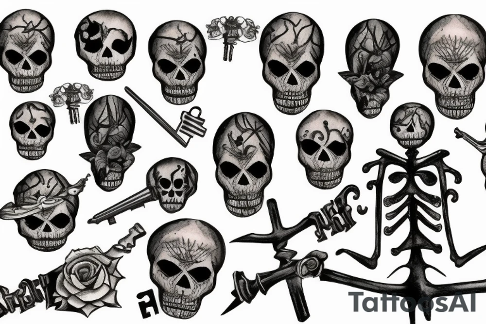 skellington key tattoo idea
