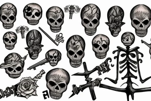 skellington key tattoo idea