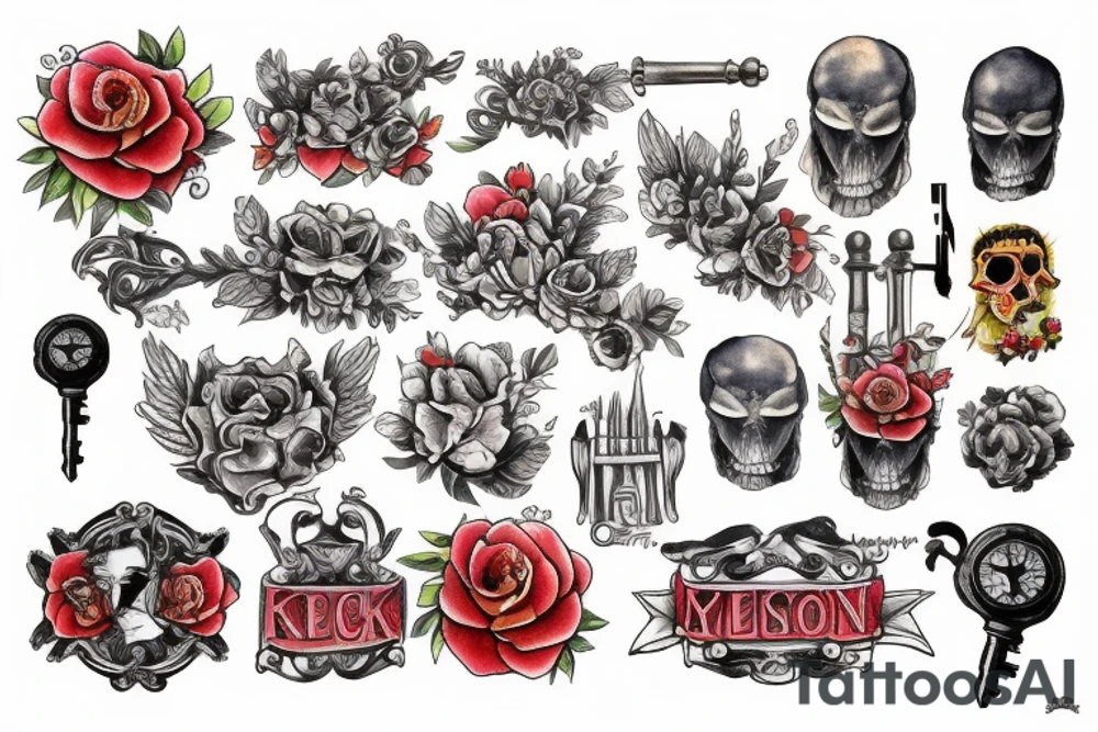 Jack skillinton style key tattoo idea