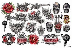 Jack skillinton style key tattoo idea