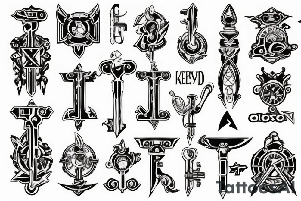 Keyblade style key tattoo idea