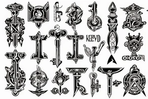 Keyblade style key tattoo idea