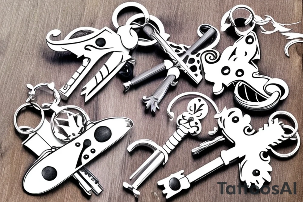 Kingdom hearts keyring keyblade tattoo idea