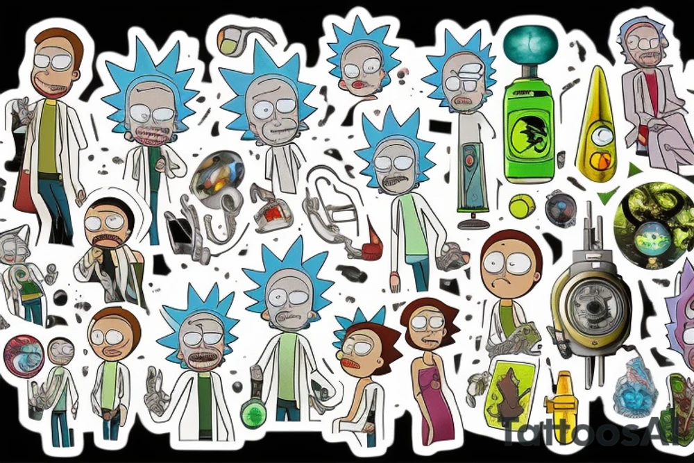 Keyring rick and morty tattoo idea