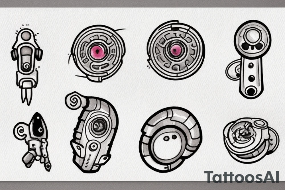 Keyring portal gun tattoo idea