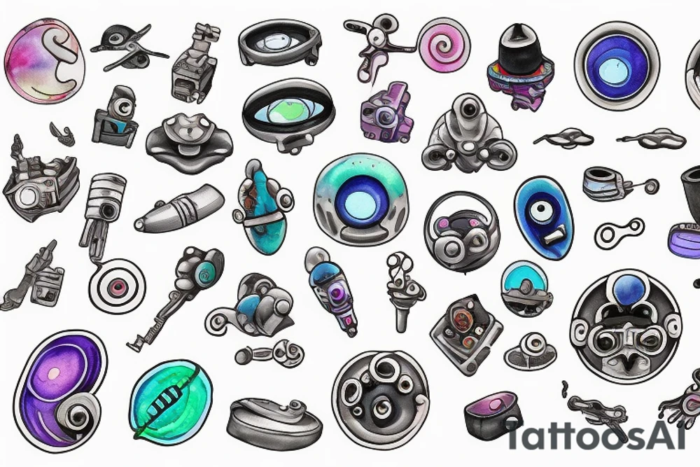 Keyring portal gun tattoo idea