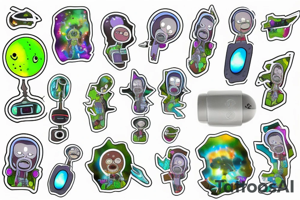 Keyring portal gun rick and morty tattoo idea