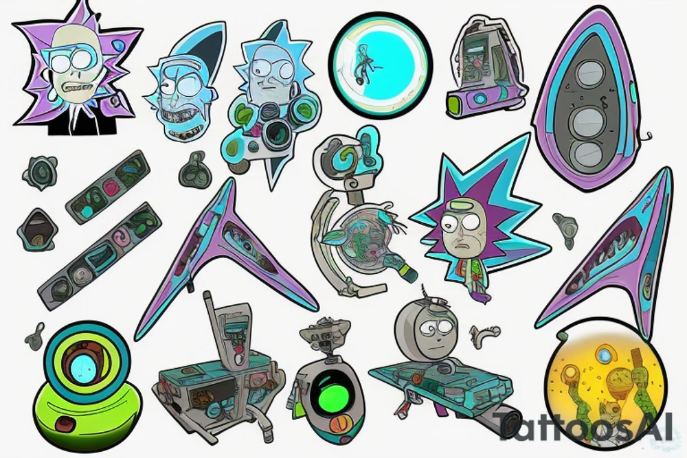 Key portal gun rick and morty tattoo idea