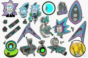 Key portal gun rick and morty tattoo idea