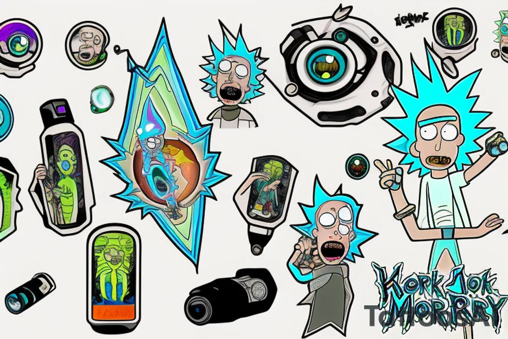 Key portal gun rick and morty tattoo idea