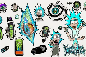 Key portal gun rick and morty tattoo idea